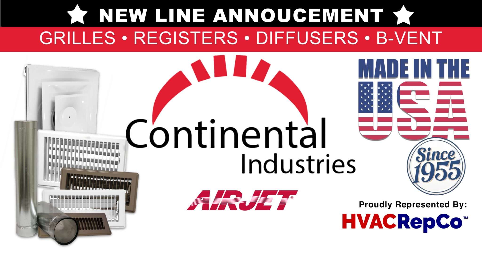 Continental Industries Grilles Registers And Diffusers Now Represented By Hvac Repco