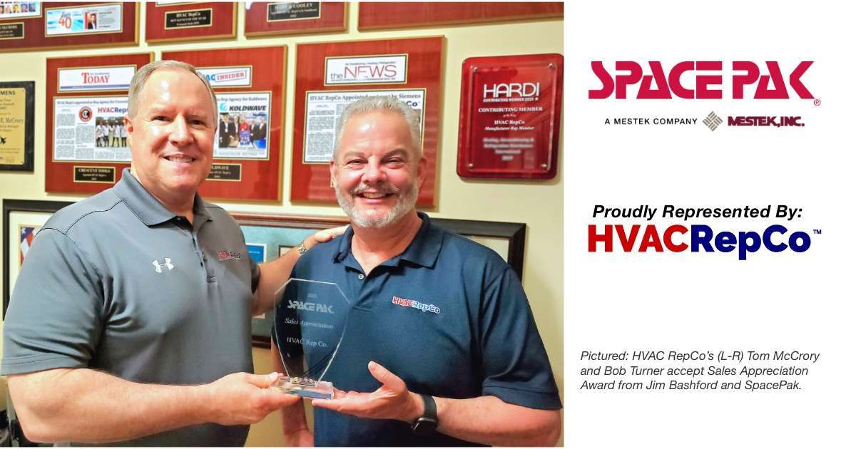 Hvac Repco Receives Sales Appreciation Award From Spacepak | Hvac Repco