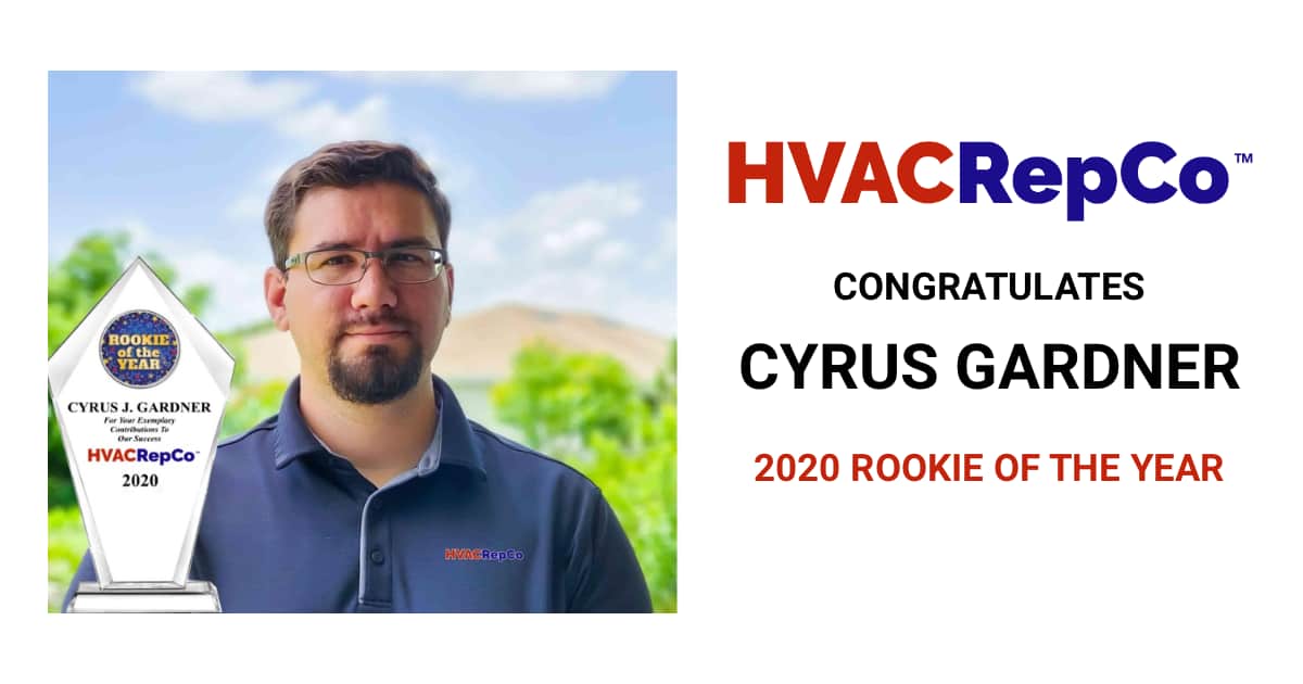 Cyrus Gardner Presented 2020 &Quot;Rookie Of The Year&Quot; Award | Hvac Repco