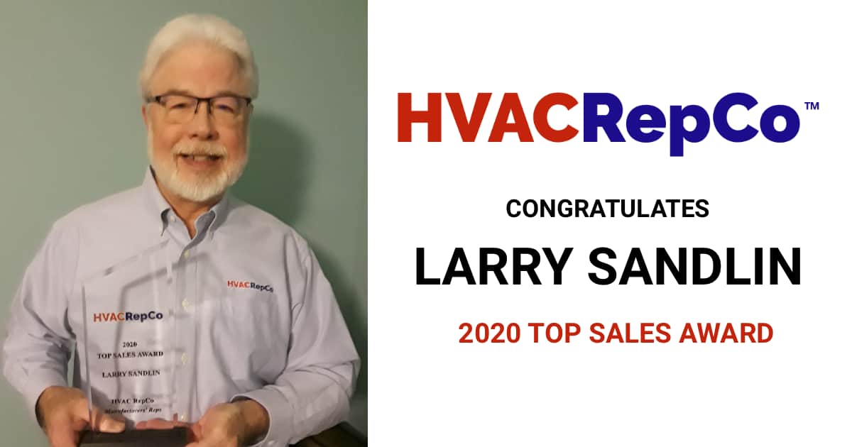 Larry Sandlin 2020 Hvac Repco Top Sales Award